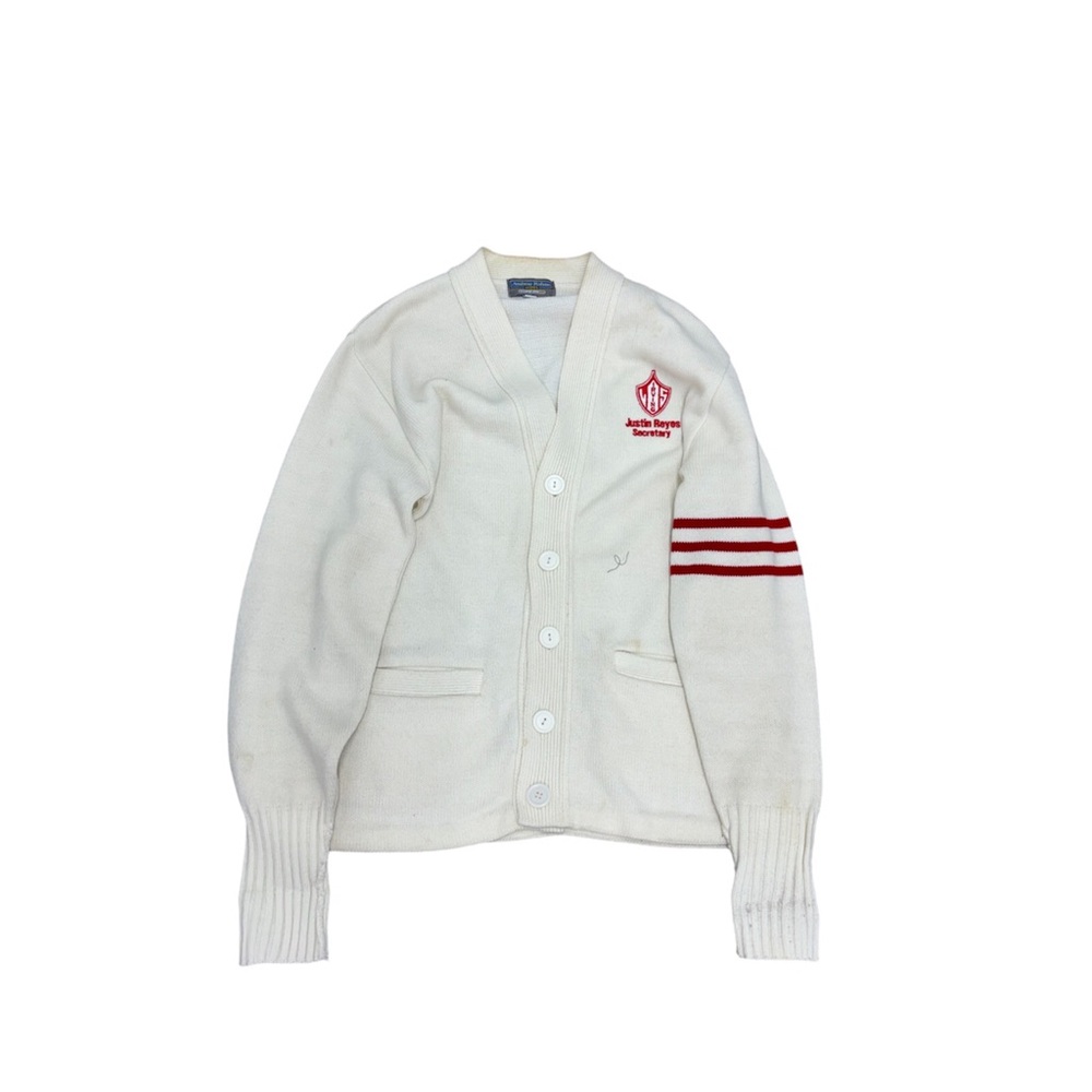 VTG Andrew Rohan White College Varsity Cardigan